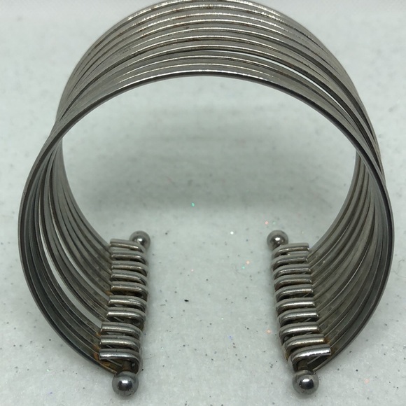Silver Bangle Cuff Bracelet JB60 - Picture 2 of 3